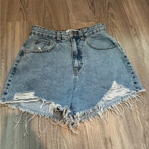 High rise mom jean shorts